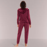 Mnamo Velvet Hoodie Tracksuit - Zip-Up, Straight Leg, Relaxed Fit